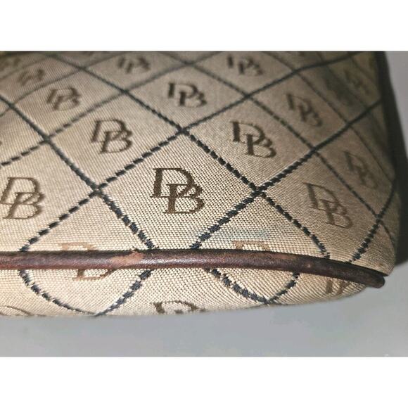Dooney & Bourke Signature Diamond Jacquard Small Handbag Brown 11x8x5 - Picture 13 of 16